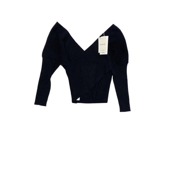 Mango Women's Double-breasted Cropped Sweater Black - Picture 8 of 8
